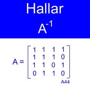 algebra lineal: calculo de inversas, inversa de una matriz, inversa orden 4x4 doce unos