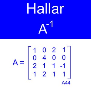 algebra lineal: calculo de inversas, inversa de una matriz, inversa orden 4x4 ocho unos