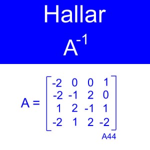 algebra lineal: calculo de inversas, inversa de una matriz, inversa orden 4x4 seis negativos