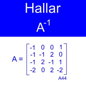 algebra lineal: calculo de inversas, inversa de una matriz, inversa orden 4x4 siete negativos