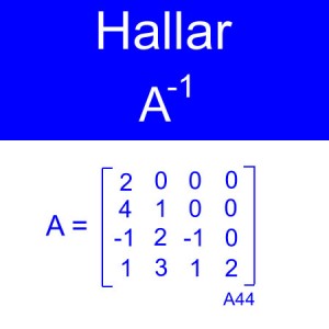 algebra lineal: calculo de inversas, inversa de una matriz, inversa orden 4x4 triangular inferior