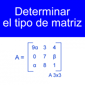 algebra lineal: hallar el tipo de matriz de orden 3x3