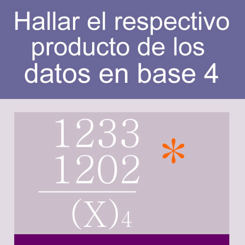 sistemas numericos + producto de bases (base cuatro: 4 digitos 4 multiplicadores)