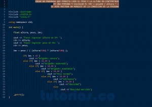 programacion en c++: calculo indice masa corporal