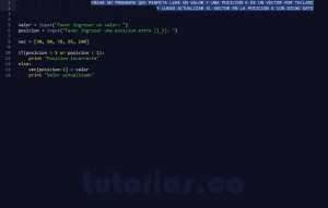 programacion en python: actualizar valor en posicion de vector