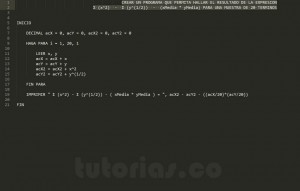 programacion en pseudocodigo: expresion de sumatorias