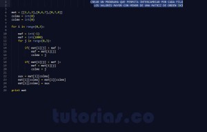 programacion en python: intercambiar dato mayor y menor por cada fila de una matriz