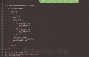 programacion en ruby: intercambiar dato mayor y menor por cada fila de una matriz
