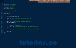 programacion en c++: orden de dos numeros