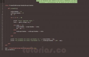 programacion en ruby: promedio de notas aprobadas y reprobadas