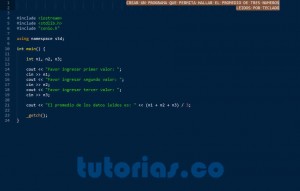 programacion en C++: promedio de tres numeros