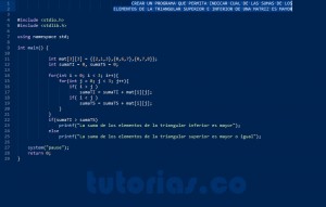 programacion en turbo C: suma mayor entre las triangulares de una matriz