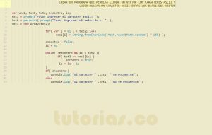 programacion en javascript: busqueda de caracter ascii