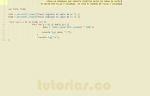 programacion en javascript: datos en forma de matriz