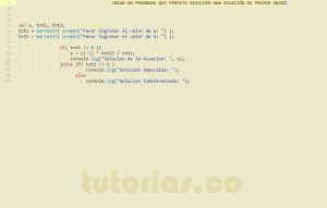 programacion en javascript: ecuacion de primer grado