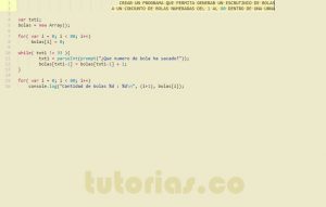 programacion en javascript: escrutinio de bolas