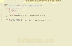 programacion en javascript: funcion fibonacci recursiva