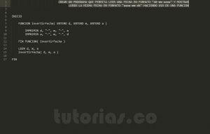 programacion en pseudocodigo: funcion invertir fecha