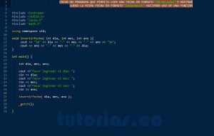 programacion en c++: funcion invertir fecha