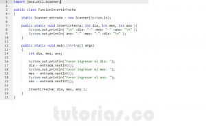 programacion en java: funcion invertir fecha