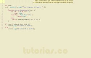 programacion en javascript: numero primo recursivo