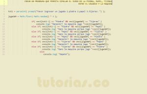 programacion en javascript: piedra papel o tijeras