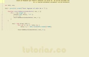 programacion en javascript: recorrido recursivo ascendente vector