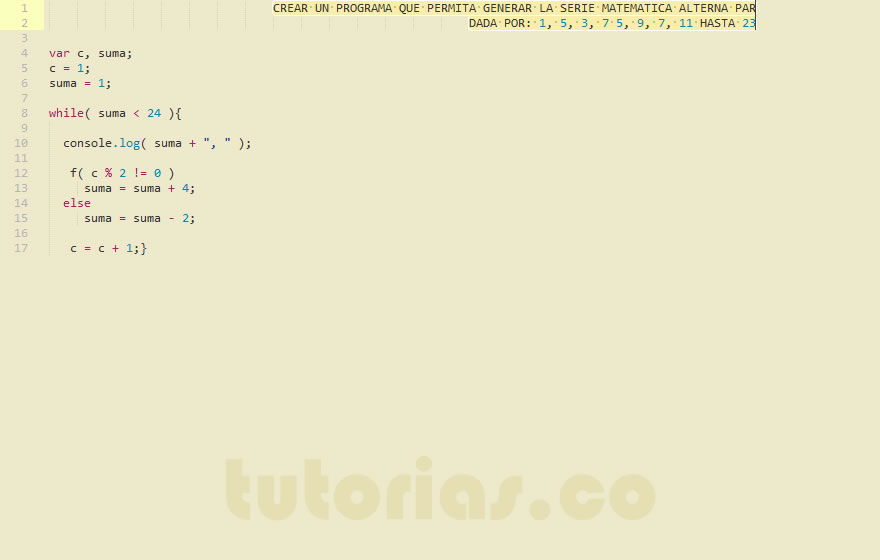 ciclo while + javascript (serie matemática alterna par)