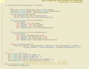 programacion en javascript: aplicacion clase reservacion