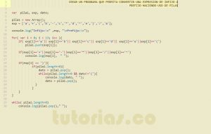 programacion en javascript: aplicacion infijo a prefijo