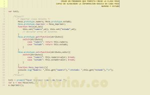 programacion en javascript: clase mesa