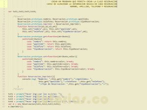 programacion en javascript: clase reservacion