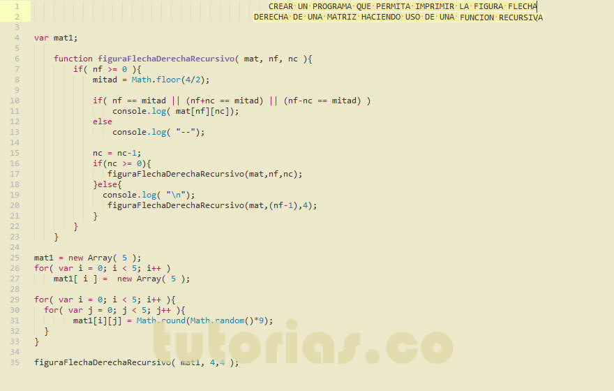 recursividad + javascript (figura flecha derecha recursivo)