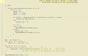 programacion en javascript: figura rombo recursivo