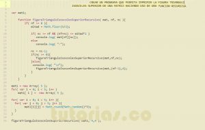 programacion en javascript: figura triangulo isosceles superior recursivo