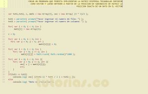 programacion en javascript: matriz dispersa triangular inferior