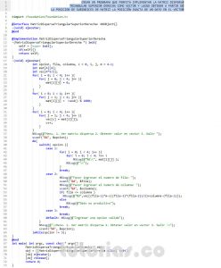 programacion en objective c: matriz dispersa triangular superior derecha