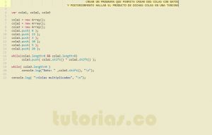 programacion en javascript: producto de colas