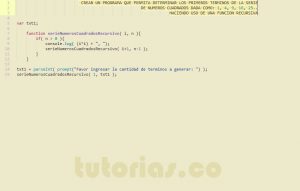 programacion en javascript: serie numeros cuadrados recursiva