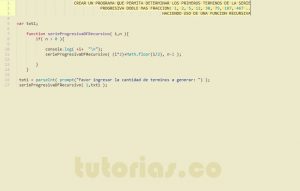 programacion en javascript: serie progresiva doble mas fraccion