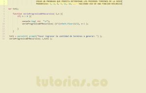 programacion en javascript: serie progresiva recursiva