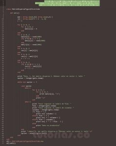 programacion en ruby: matriz dispersa figura z invertida