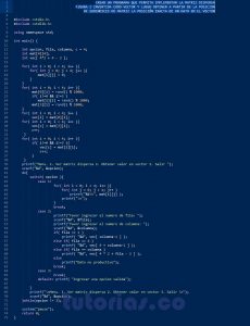 programacion en turbo c: matriz dispersa figura z invertida