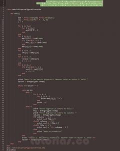 programacion en ruby: matriz dispersa figura u invertida