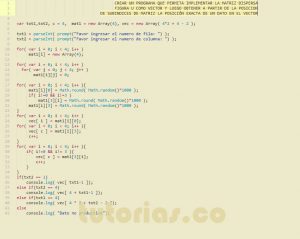 programacion en javascript: matriz dispersa figura u