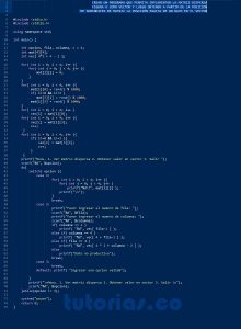 programacion en turbo C: matriz dispersa figura u