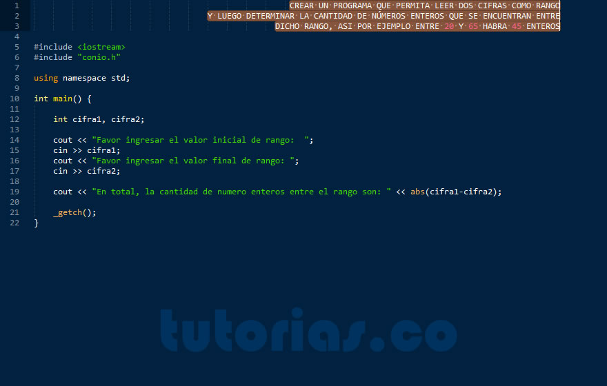 operadores – visual C++ (cantidad de numeros enteros entre un rango de valores)