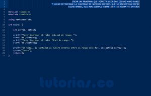 programacion en turbo C: cantidad de enteros entre un rango