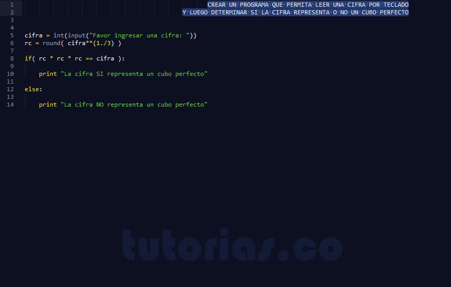 operadores – python (numero cubo perfecto)