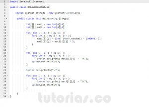 programacion en java: el doble de una matriz